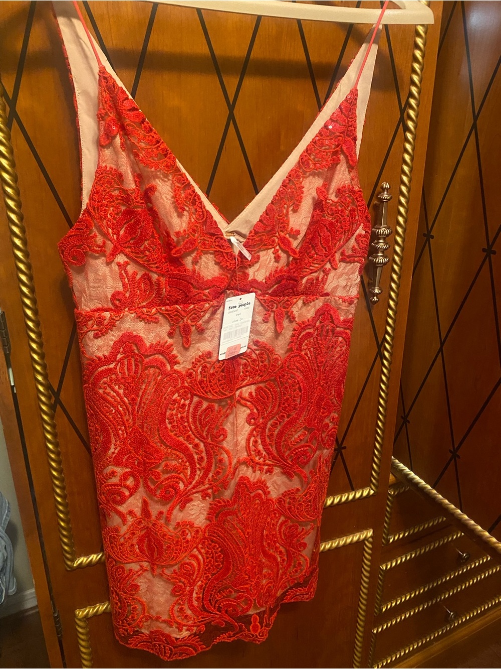 Rare vintage Free People Red Lace Mini Dress